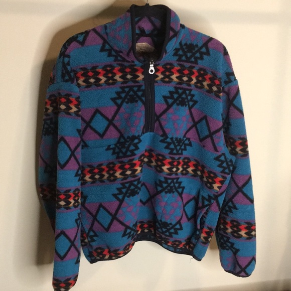 Woolrich Other - Woolrich vintage printed fleece 1/4 zip mock Large